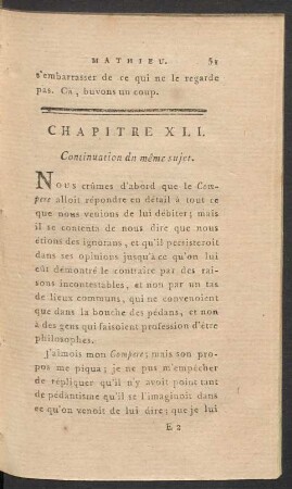 Chapitre XLI. Continuation dn [!] du même sujet