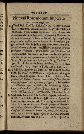 Nummi Romanorum Imperatoratorum argentei.