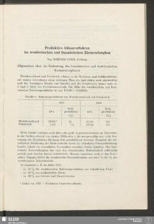 Produktive Abbauverfahren im westdeutschen und französischen Eisenerzbergbau