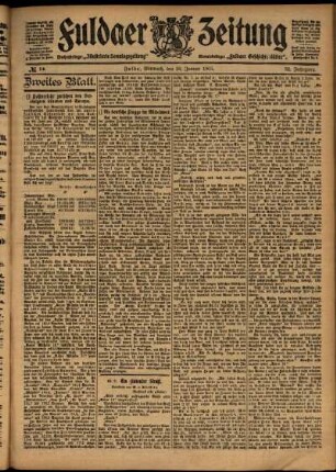 Zweite Ausgabe vom Mittwoch, den 18. Januar 1905.
