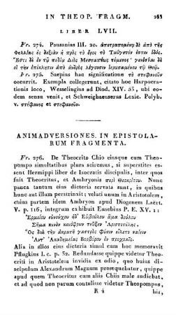 Animadversiones in Epistolarum Fragmenta.