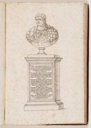 Bildnisbüste des römischen Kaisers Valerian, in: Series continuata omnium Imperatorum [...], Bd. 1, Bl. 51