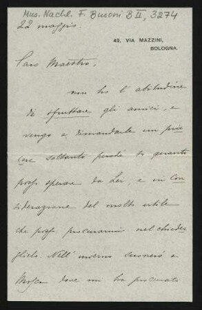 Brief an Ferruccio Busoni : 22.05.1908