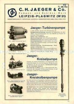 Turbinenpumpe, Kreiselpumpe, Turbinengebläse, Kreiselkolbenpumpe
