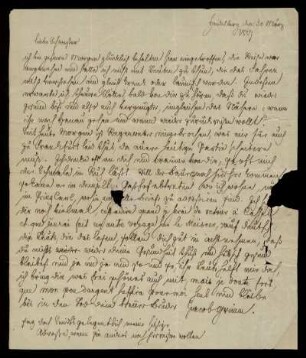 Brief von Jacob Grimm an Charlotte Amalie Grimm