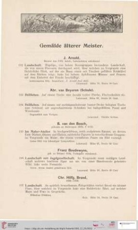 Gemäde älterer Meister (Nr. 192 - 327)