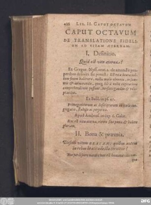 Caput Octavum De Translatione Fidelium Ad Vitam Aeternam.