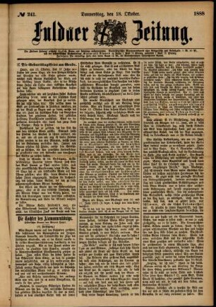 Ausgabe vom Donnerstag, den 18. Oktober 1888.
