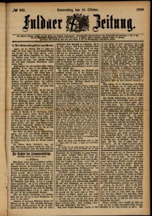 Ausgabe vom Donnerstag, den 18. Oktober 1888.