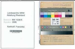 Entnazifizierung Franziska Kerkhoff , geb. 02.11.1922 (Lehrerin)