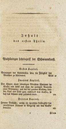 Inhalt des ersten Theils