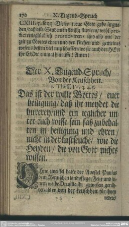 Der X. Tugend-Spruch, Von der Keuschheit