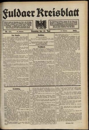 Ausgabe vom Dienstag, den 10. Juni 1913.