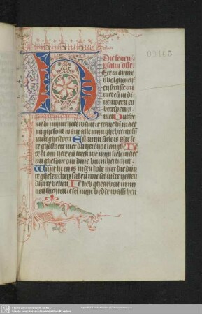 105r-118r: Sieben Bußpsalmen und Litanei (Septem psalmi poenitentiales und Litaniae omnium sanctorum, übersetzt von Geert Groote)