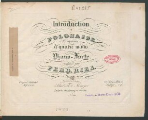 Introduction et Polonaise (Cinquième) à quatre mains pour le Piano-Forte : Op. 176 [!]
