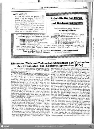 Die neuen Ziel- und Zahlungsbedingungen des Verbandes der Grossisten des Edelmetallgewerbes (E. V.)