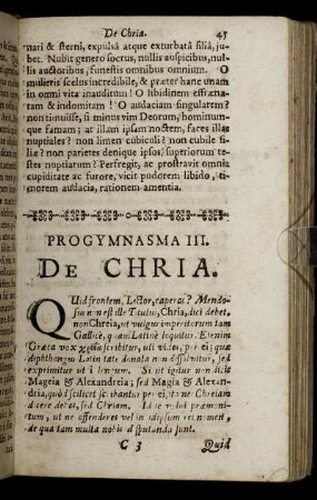 Progymnasma III. De Chria.