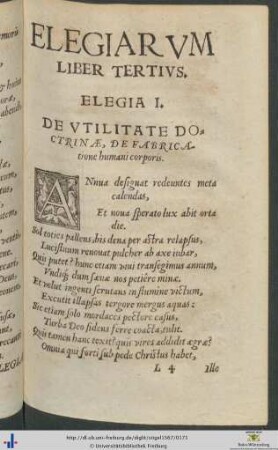 Elegiarum Liber Tertius