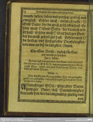 Ein offene Beicht, teglich für Gott mit andacht zu sprechen