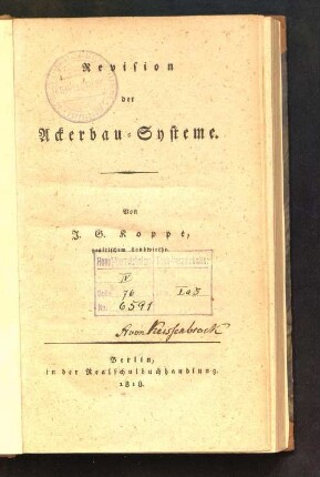 Revision der Ackerbau-Systeme
