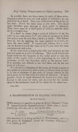 A transformation in elliptic functions.