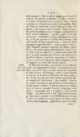 XXII. Osservazioni intorno agli antichi teatri