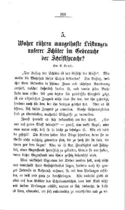 Woher rühren mangelhafte Leistungen unserer Schüler im Gebrauche der Schriftsprache?