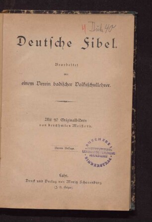 Deutsche Fibel : mit 97 Originalbildern von berühmten Meistern