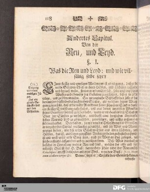 Andertes Capitul. Von der Reu, und Leyd.