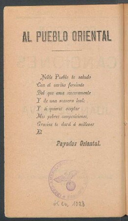 Al pueblo oriental