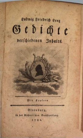 Ludwig Friedrich Lenz Gedichte verschiedenen Inhalts : Mit Kupfern