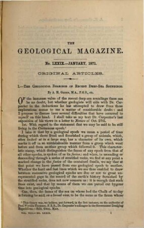 The geological magazine or monthly journal of geology. 8 = No. 79 - 90. 1871