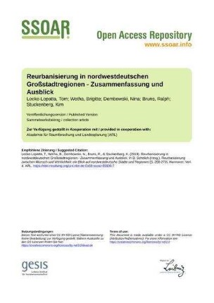 Reurbanisierung in nordwestdeutschen Großstadtregionen - Zusammenfassung und Ausblick