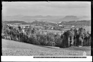 Sächsische Schweiz, Blick auf Rathewalde mit Lilienstein
