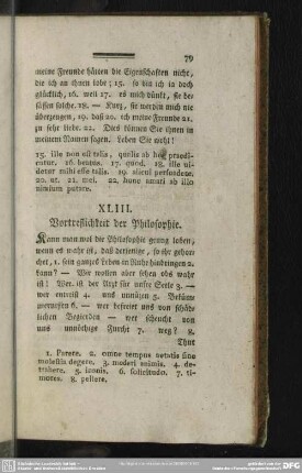 XLIII. Vortrefflichkeit der Philosophie