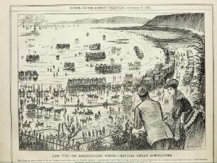 Low tide on Scarborough sands. - Bathing under diffictulties