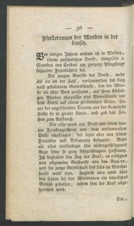 Pferderennen der Wenden in der Lausitz