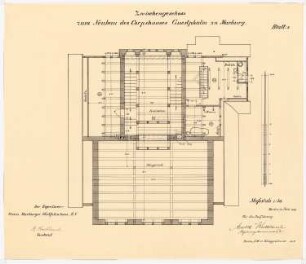 Corpshaus Guestphalia, Marburg: Grundriss Zwischengeschoss 1:50