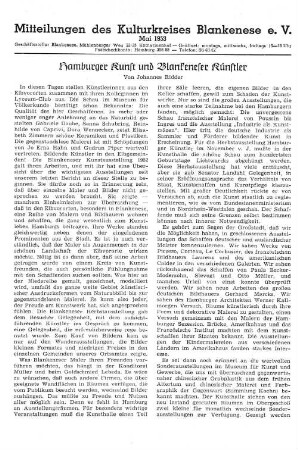 Hamburger Kunst und Blankeneser Künstler