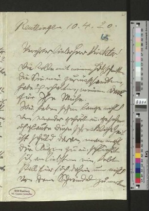 Brief an Gustav Schiefler