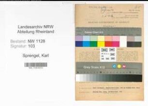 Entnazifizierung Karl Sprengel , geb. 03.04.1899 (Polizist)