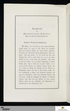 Nachruf von Oberstudienrat Oesterlen