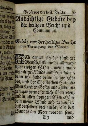 Andächtige Gebäte bey der heiligen Beicht und Communion