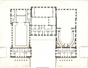 Gärtner, Andreas; München; Theater- und Konzertsaal-Projekt - Grundriss mit Tekturen (Variante 2)