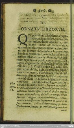 VI. De Ornatu Librorum