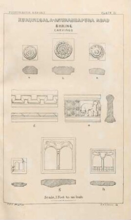 Plate XI. Kurunégala-Anurádhapura Road. Shrine. Carvings