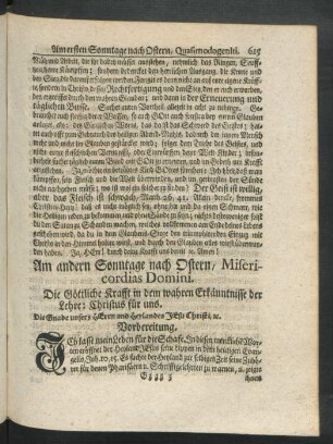 Am anderen Sonntage nach Ostern, Misericordias Domini
