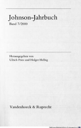 Johnson-Jahrbuch. 7. 2000