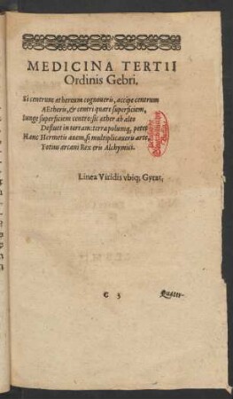 Medicina Tertii Ordinis Gebri.