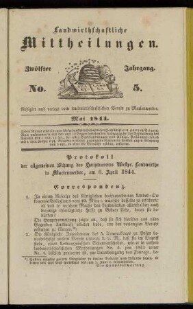 Zwölfter Jahrgang. No. 5.